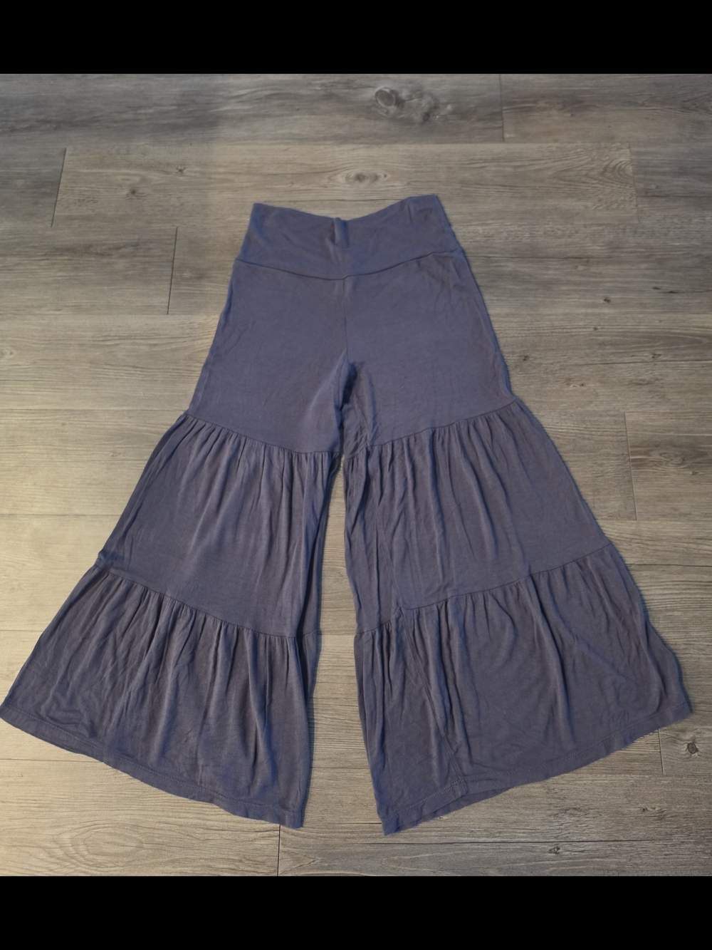 Wide Leg Tiered Palazzo Pants — Deep Blue